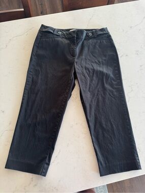 LOFT Black Crop Chino Pants